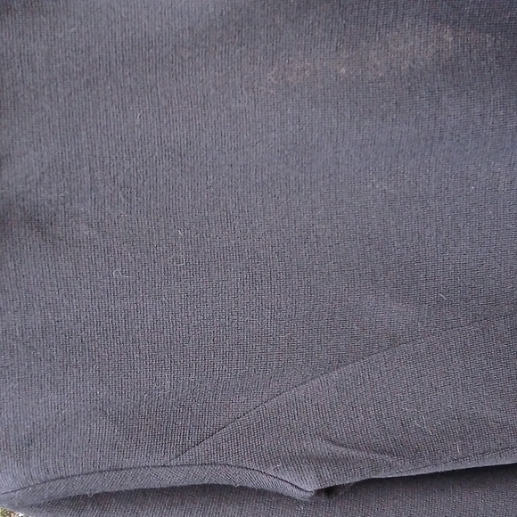 St. John Caviar Cascading Ruffle Open Front Black Knit Sweater Jacket EUC Size 4 - Picture 11 of 15